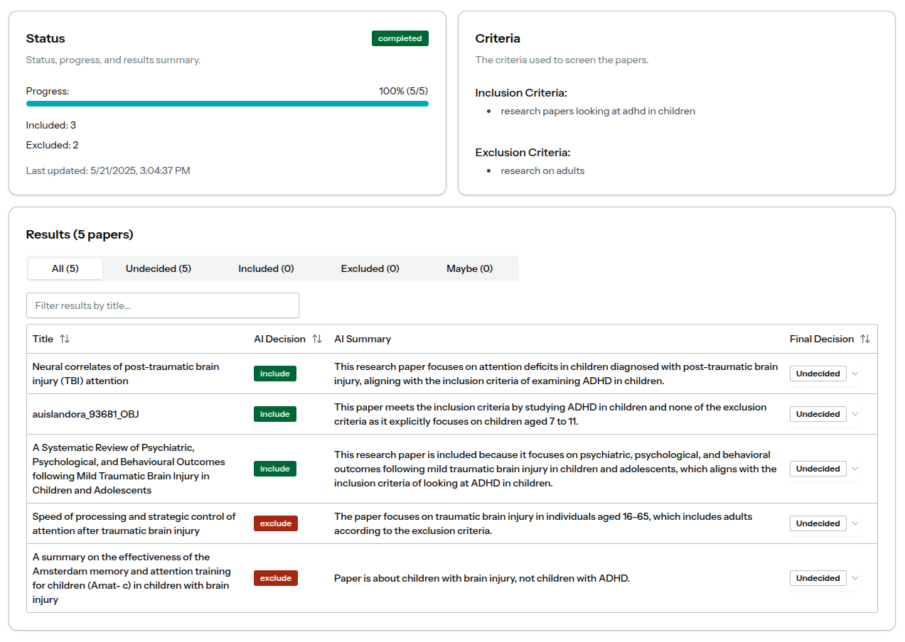 Research Paper Screener